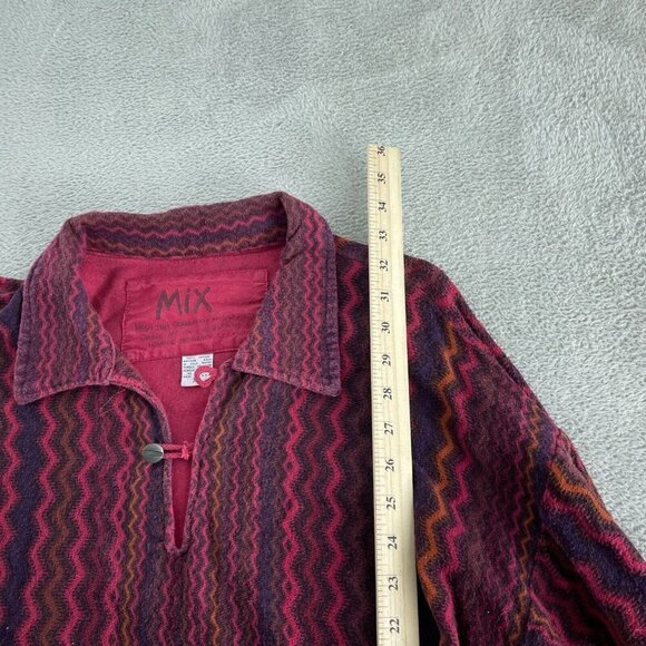 Vintage Mix XL Zigzag Pattern Pullover Long Sleeve Shirt 3070 - Picture 4 of 7